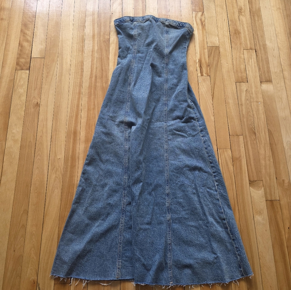 ASOS Strapless Blue Denim Dress
